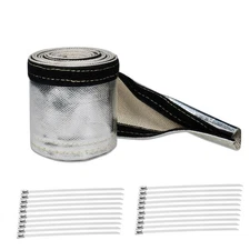 Heat Shroud Sleeve Aluminized Sleeving for Ultimate Heat Protection with Hook...