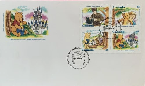 Canada Post 1621a Winnie Pooh Block Special Hunny Postmark Walt Disney World