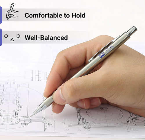 - Mechanical Pencils 0.5mm, Pack of 2, Metal Mechanical Pencil with Lead and Era - Picture 5 of 12