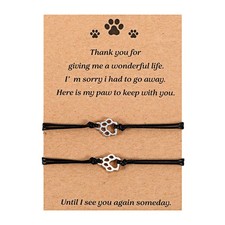 Gjinxi Cat Memorial 2PCs Gifts for Loss of Cat Pet Paw Bracelet for Women Men...