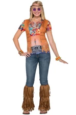 Hippie Gal 1960's Woodstock Shirt Adult Costume (X-Large)