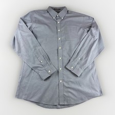 Eddie Bauer Shirt Mens LT Blue Wrinkle Free Classic Fit Long Sleeve Button Up