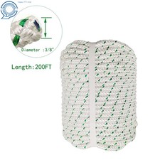 1544Lbs Breaking Strength Double Braid Polyester Rope 3/8" 200' Bull Rope