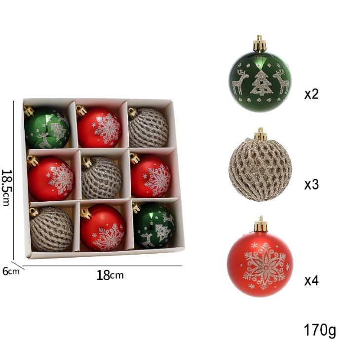 12 Weihnachtskugeln Set - Beflockte Samtkugeln Mit Pailletten Für Christbaumschmuck