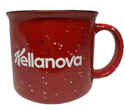 Kelloggs Kellanova 12oz Ceramic Camper Inspired Coffee Mug Red Speckle RARE NEW
