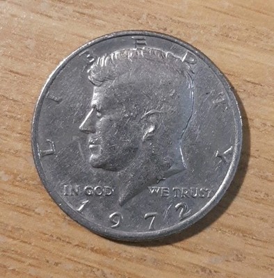 1972 JOHN F KENNEDY HALF DOLLAR FIFTY CENTS PHILADELPHIA AMERICA