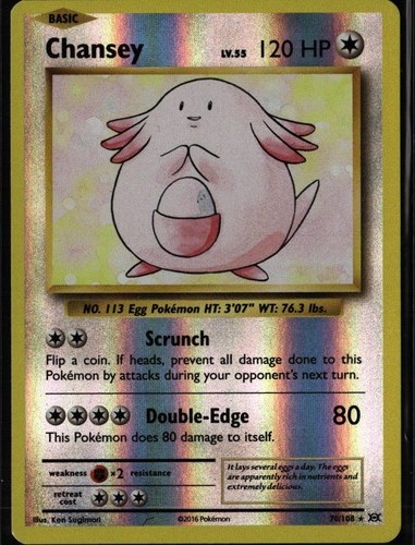 Chansey Holo Rare XY Evolutions 70/108 Colorless Reverse Holo Pokemon Card
