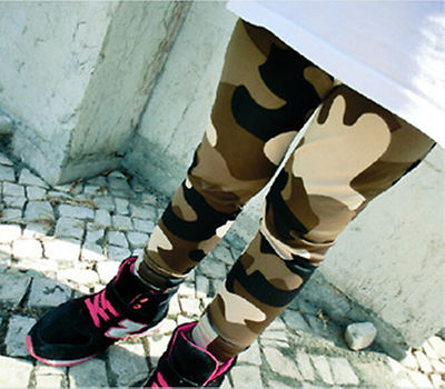 Girls Kids Children Army Military Camouflage Green Camo Pants