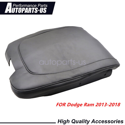 Fits Dodge Ram 13-18 Black PVC Leather Console Lid Armrest Cover Bench Jump Seat