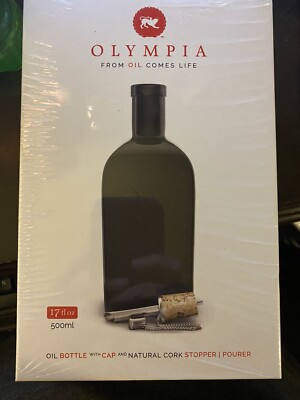 Olympia Oil Bottle with Cap And Natural Cork Stopper Pourer