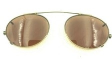 Vintage Plus 328 Antique Gold Metal Oval Clips Clip-on Sunglasses Frames