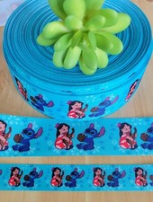 7/8  1.5" 1 YD Lilo and Stitch Grosgrain Ribbon Stitch Hair Bow Lanyard