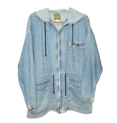 Esprit Vintage Denim Long Jacket with Hood