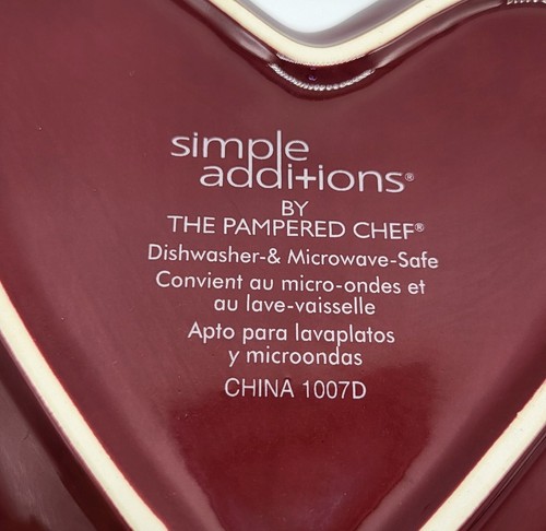 2006 Pampered Chef Simple Additions 6in Valentine HEART DISH Red #2076 NEW - Picture 7 of 11