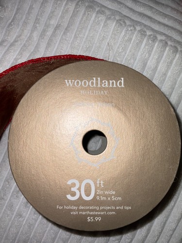 Lot of 8 Martha Stewart Traditions Holiday Ribbon Wired 2.5” Red Gold 175’ - Picture 8 of 8