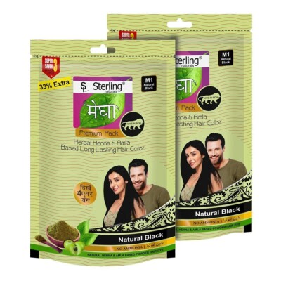 MEGHA Mehandi Powder(45g each)for 3 different shades +free hair brush