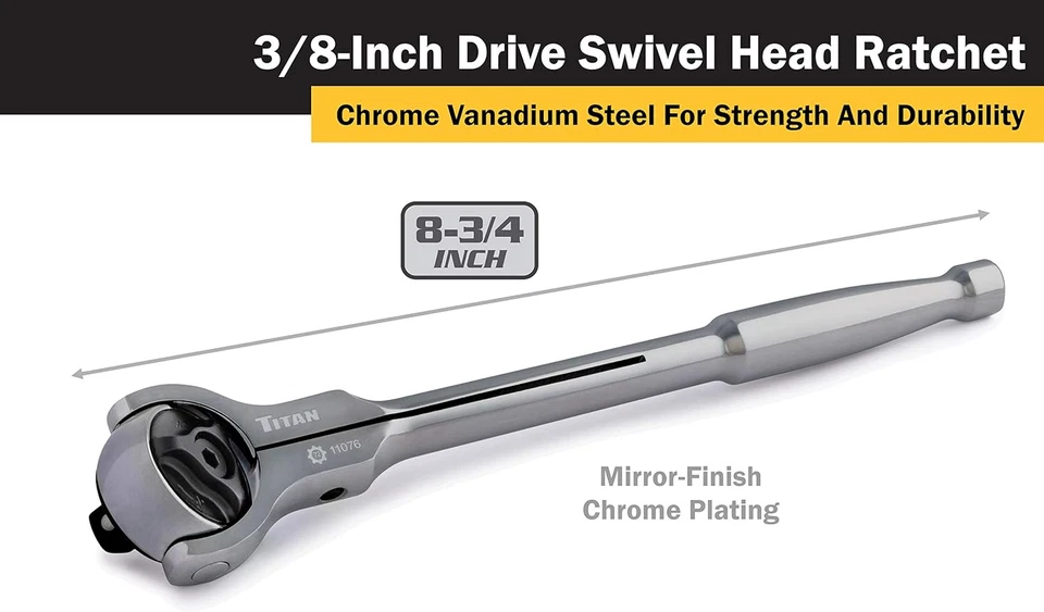 11076 3/8 pulgadas accionamiento x 8-3/4 pulgadas 72 dientes cabeza giratoria trinquete Foto 2 de 4