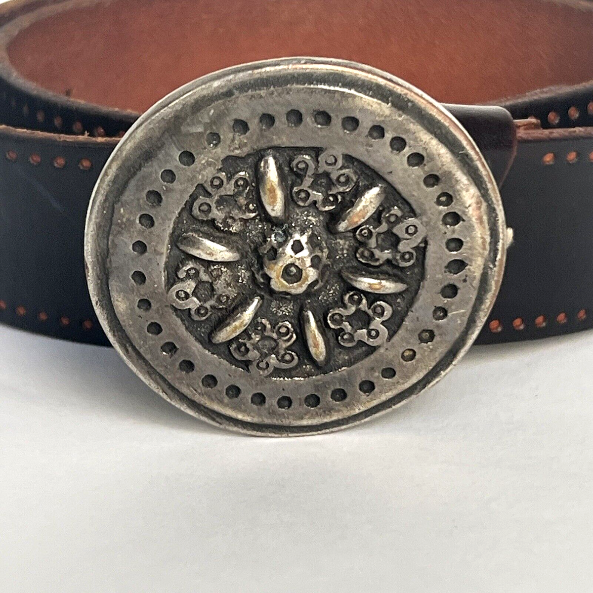 Frank Daniel for De Pres Vintage Genuine Leather brown belt size 80/32 s-l1200.png main image 4