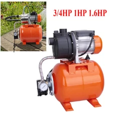 1.6HP Booster Water Jet Pump Shallow 3/4HP 1HP Well System with Pressure Tank