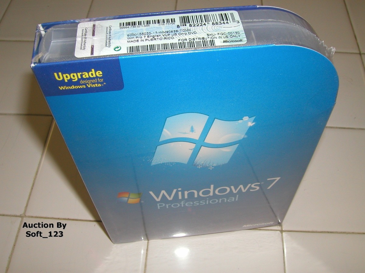 Microsoft Windows 7 Professional Upgrade 32 & 64 Bit DVDs