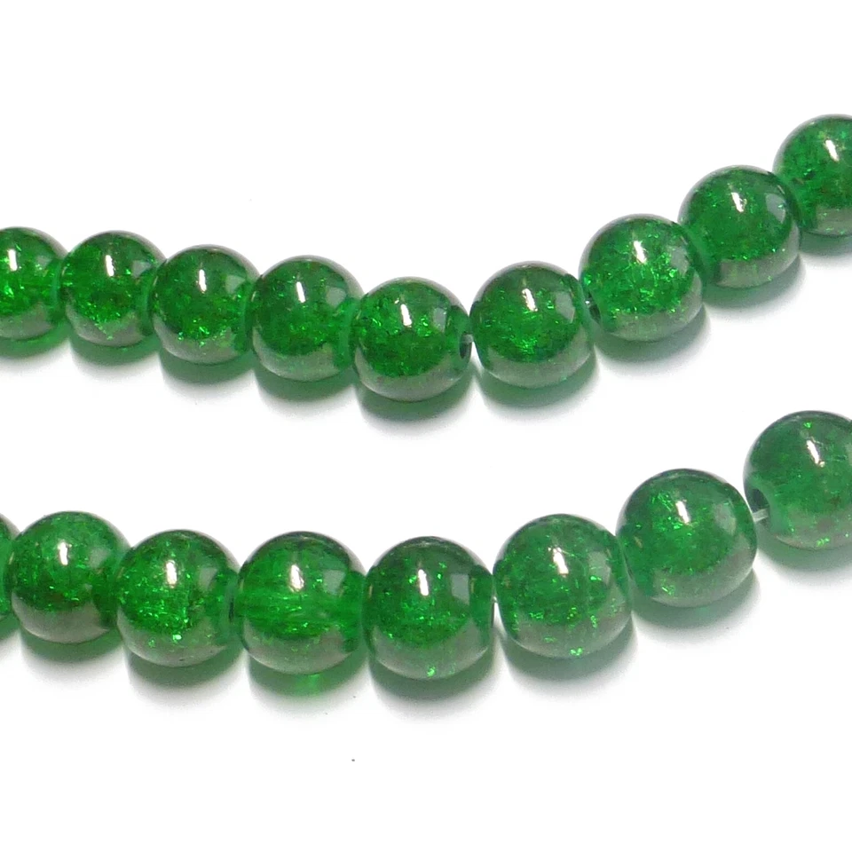 Glasperlen Crackle rund 8 mm grün ca. 105 Perlen Spacer nenad-design - Bild 4 von 4