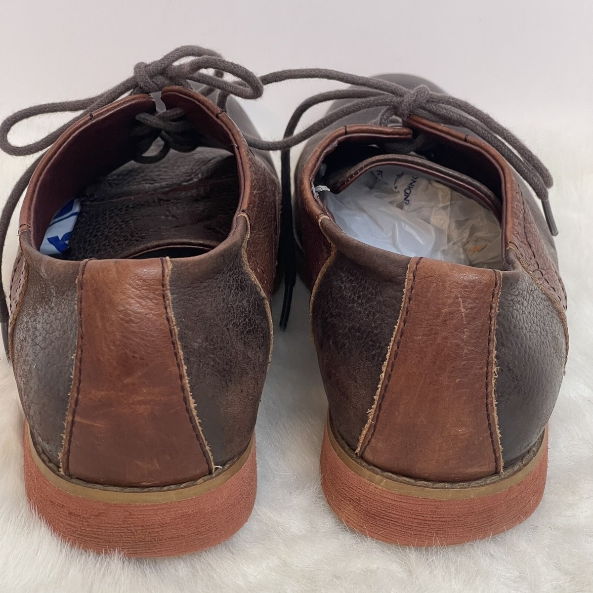 BUKS By Walk-Over B00523 Brown/Brown Leather Saddle Derby 