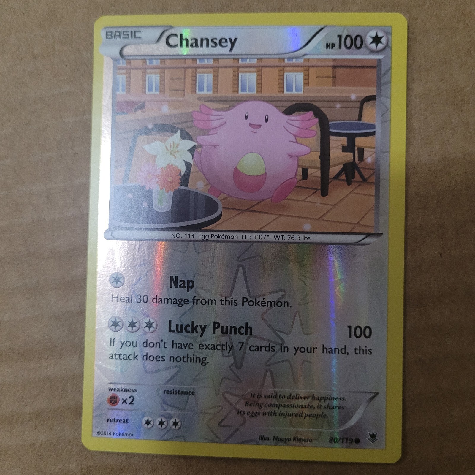 Chansey - 80/119 - Common - Reverse Holo x1 - Lightly Played - XY Phantom Forces