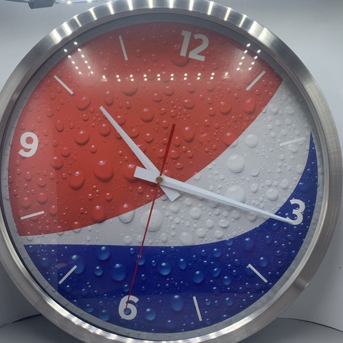 Pepsi Promo Wall Clock New With Box - 14” Stainless Steel