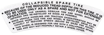 1970-71 Mopar Space Saver Spare Decal For Rim