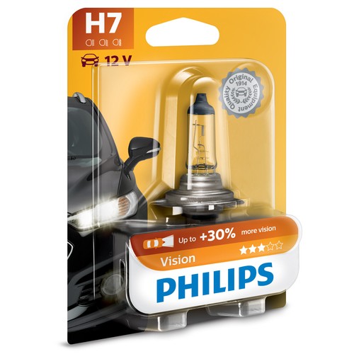 Philips Vision Car Headlight Bulbs (Single) H1 H3 H4 H7 H11 HB3 - Picture 5 of 7