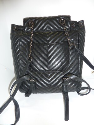 Borse in Pelle Leather Backpack Italy Black Vintage Drawstring Buckle Bag BORSE IN PELLE Italian Black LEATHER Drawstring Backpack Bag  main image 3