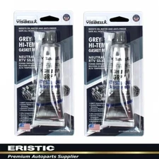 2 Packs of Grey High Temperature Gasket Maker RTV Silicone 3.0fl oz.(85g)