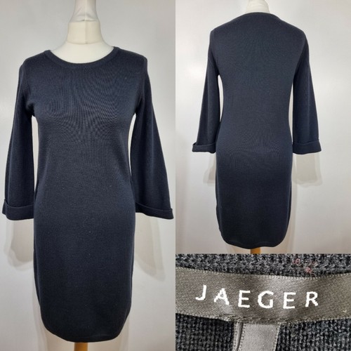 Jaeger Ladies Jumper Dress Black Size 