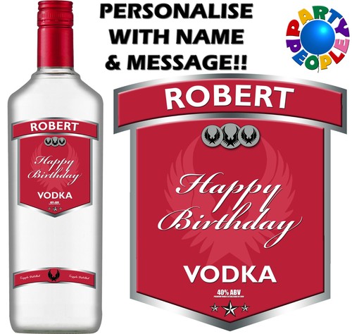 PERSONALISED VODKA BOTTLE LABEL ANY TEXT BIRTHDAY WEDDING XMAS