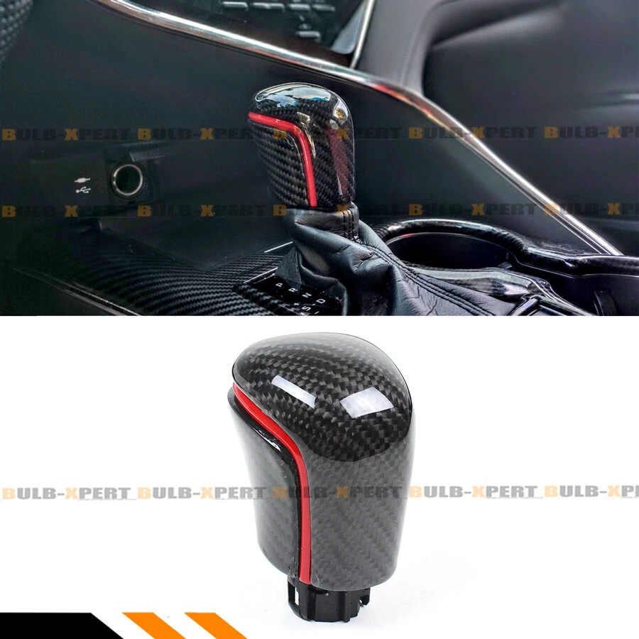 PARA TOYOTA CAMRY SE XSE LE XLE 2018-2024 PERILLA DE CAMBIO DE FIBRA DE CARBONO CON TIRA ROJA Foto 2 de 4
