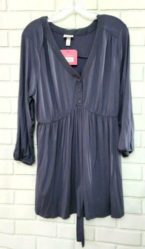 NWT Isabel Maternity Top Blouse Gray XXL Stretch Elastic Relaxed Fit