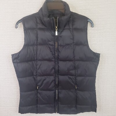 INSO Collection Women's L Black Full Zip Quilted Puffer Vest New!