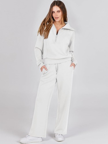 Women Outfits Sweatsuit Sweatshirt Sweatpant Tracksuit Sweat Lounge Matching Set - Picture 123 of 211