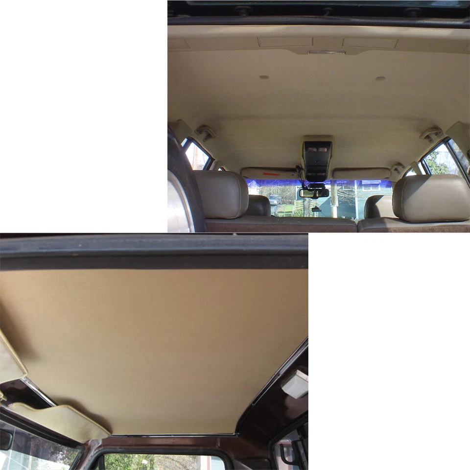 For BMW Audi Saab Kia Beige Velvet Headliner Fabric Foam Backed Replace 60“x84“ - Image 4 of 4