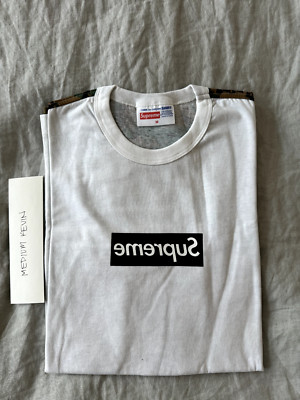 Supreme Comme des Garcons Black Box Logo Polka Dot Tee Shirt CDG
