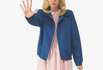 eleven pink dress blue jacket Stranger Things Eleven costume