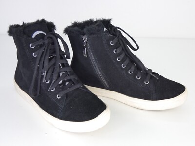 Guess Schuhe Stiefel Turnschuhe Fell gefüttert schwarz Wildleder High Top Sneaker EU 38 UK 5