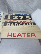 1930's CAR DEALER SIGN KiT has 270 Printed Changeable Inserts,BRANDS,YEARS,RUEBY