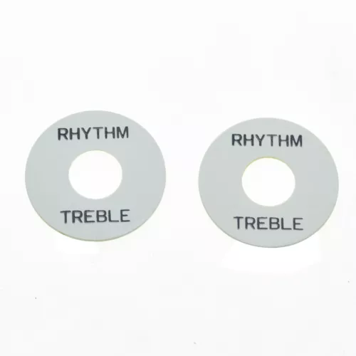 2x White w/ Black LP Toggle Switch Washer Rhythm Treble Ring Plate Fits Les Paul
