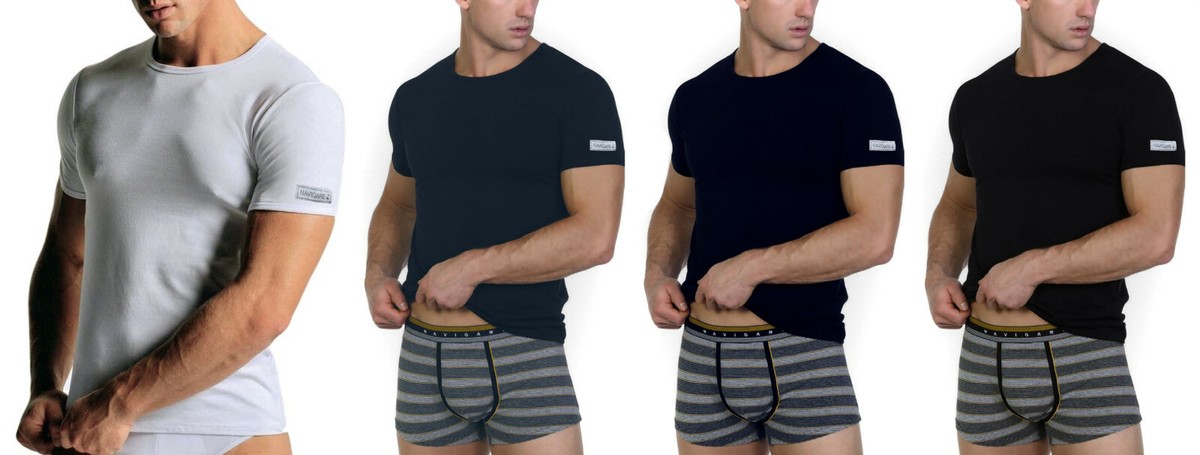 6 CAMISETA HOMBRE NAVIGARE CUELLO REDONDO MANGA CORTA ALGODÓN VARIOS COLORES