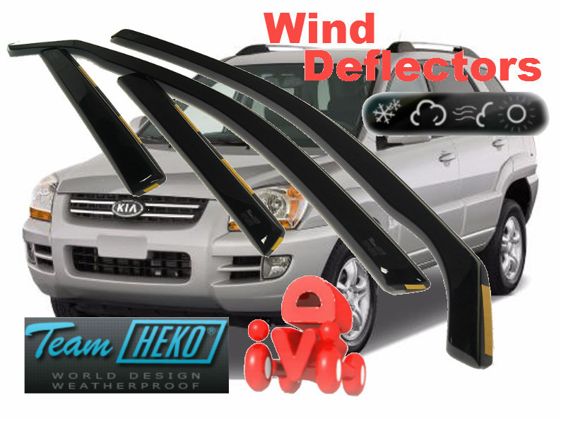 For KIA SPORTAGE II JE 2004 2010 5.doors Wind deflectors 4.pc HEKO