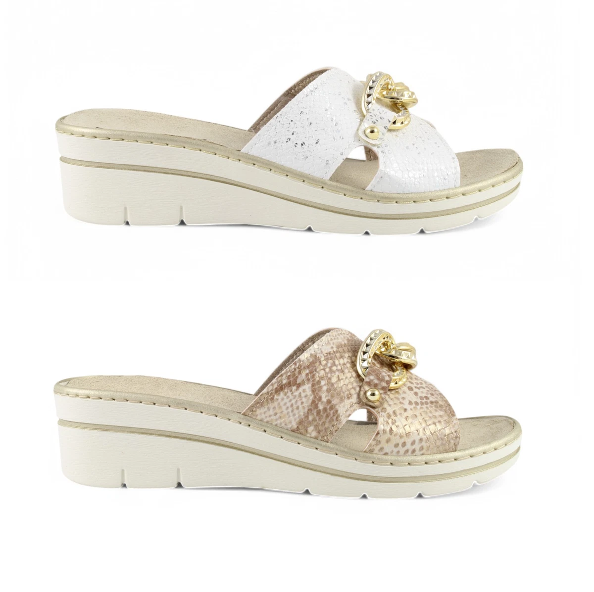 Ciabatte Da Donna Con Zeppa E Memory Foam – Pantofole Mulo Con Paillettes, Suola In Gomma, Basso Tacco 2.5-4.9 Cm
