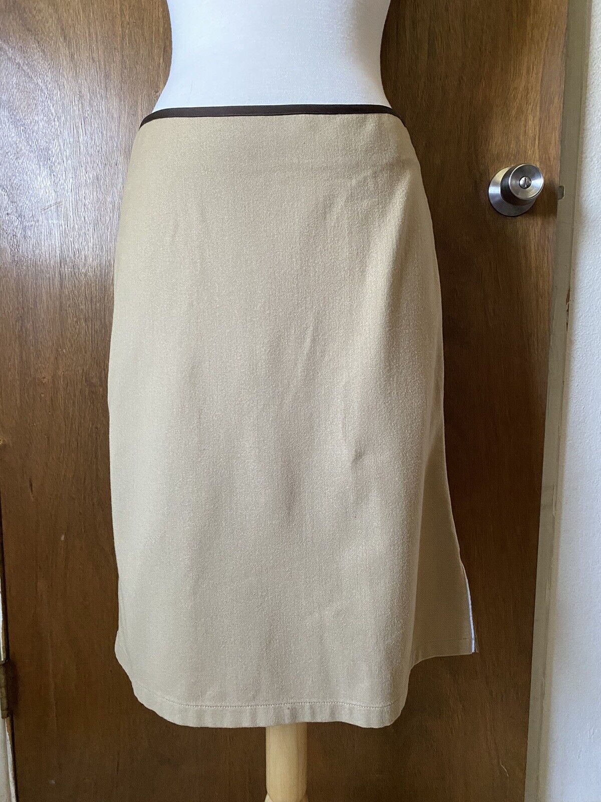 Vintage 90s PRADA Tech Wool Side Strap Skirt  Siz… - image 15