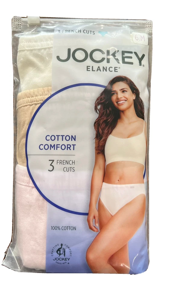 Roupa íntima feminina confortável de algodão jóquei corte francês (rosa/areia/marfim) pacote com 3 - Imagem 4 de 4