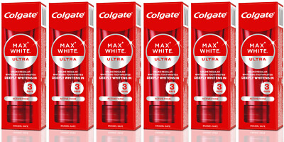 6 COLGATE MAX WHITE ULTRA ACTIVE FOAM Whitening Toothpaste Tubes 50ml 1.7fl. oz.